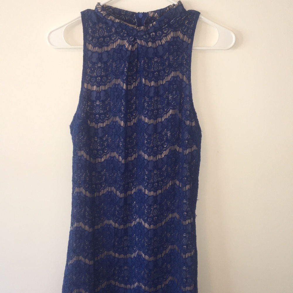 Blue knee length formal dress